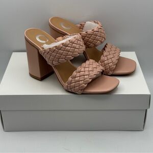 Journee Collection Braided Blush Pink Block Heels • Size 7 • New in Box